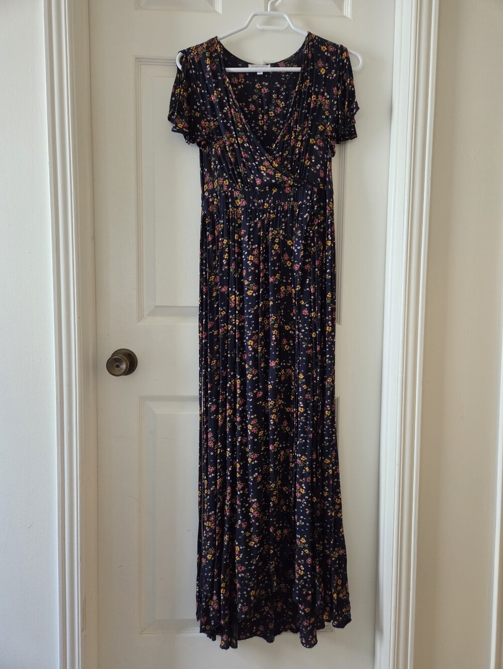Patrons of Peace Navy Floral V-Neck Maxi Dress